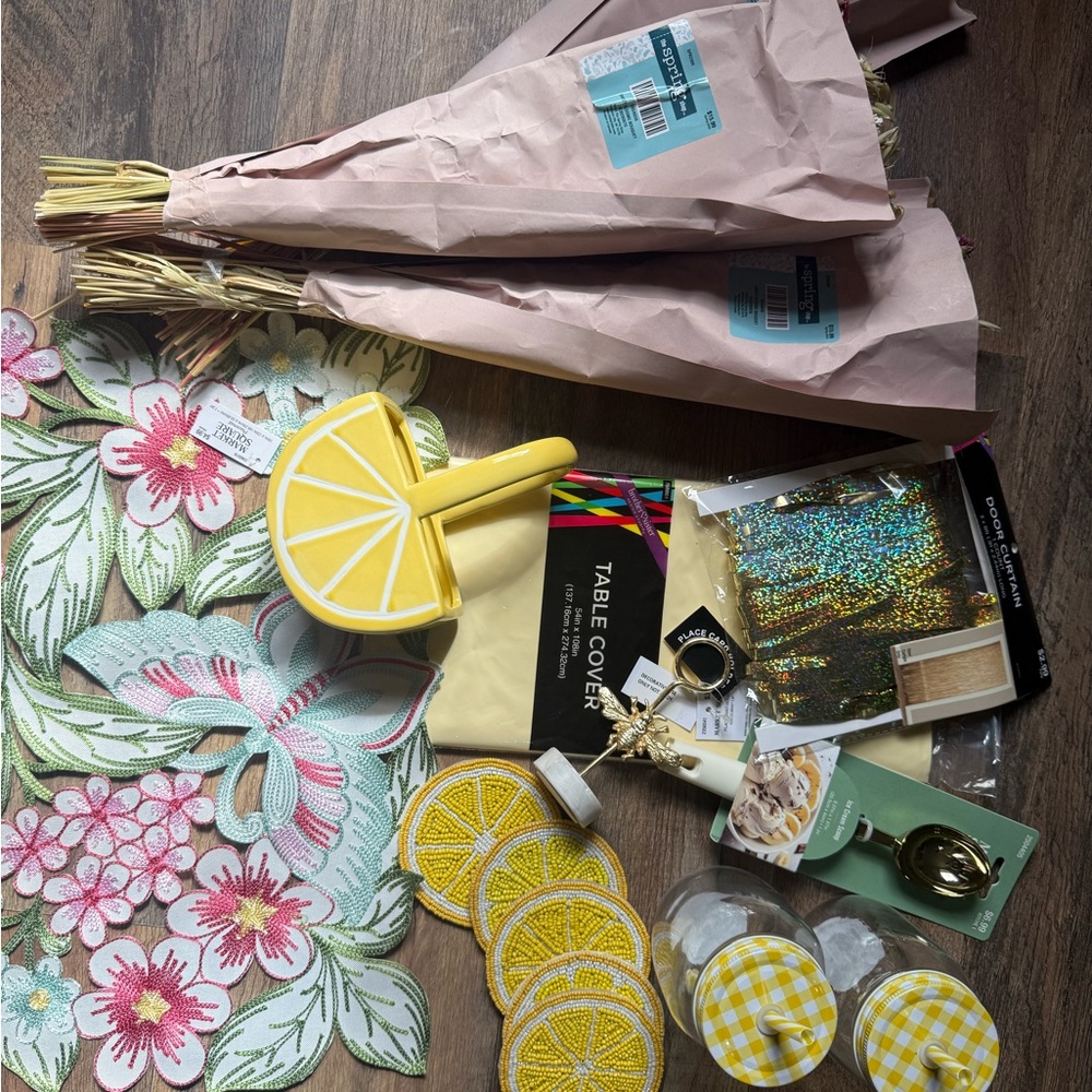 Yellow Spring Party Accessories - Home Garden Party Supplies or Bachelorette